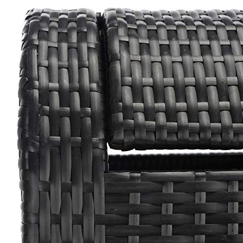 SAFAVIEH Outdoor – Serapis Trash Bin – Steel – Textured Surface Cylinder Black