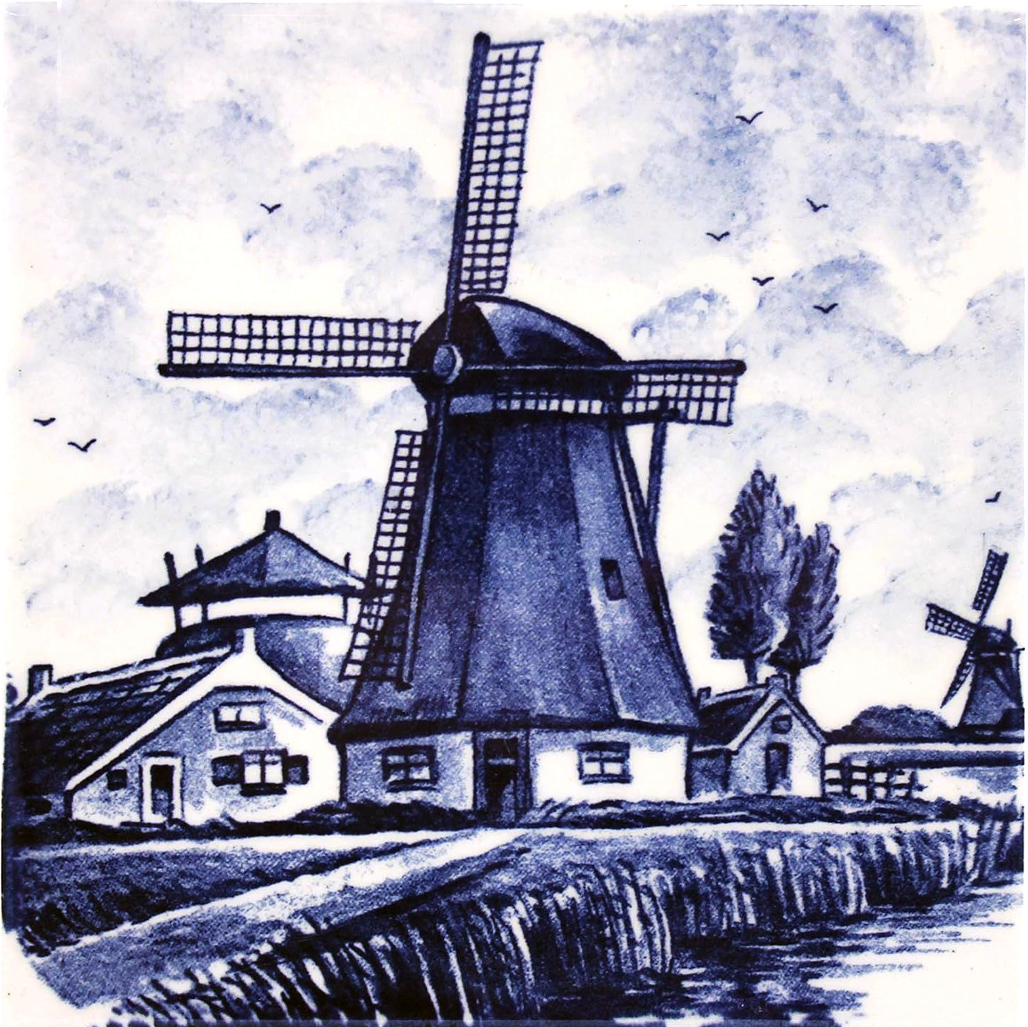 Ceramic Tile Portuguese Azulejos Vintage Blue Delft Dutch Reproductions Tiles