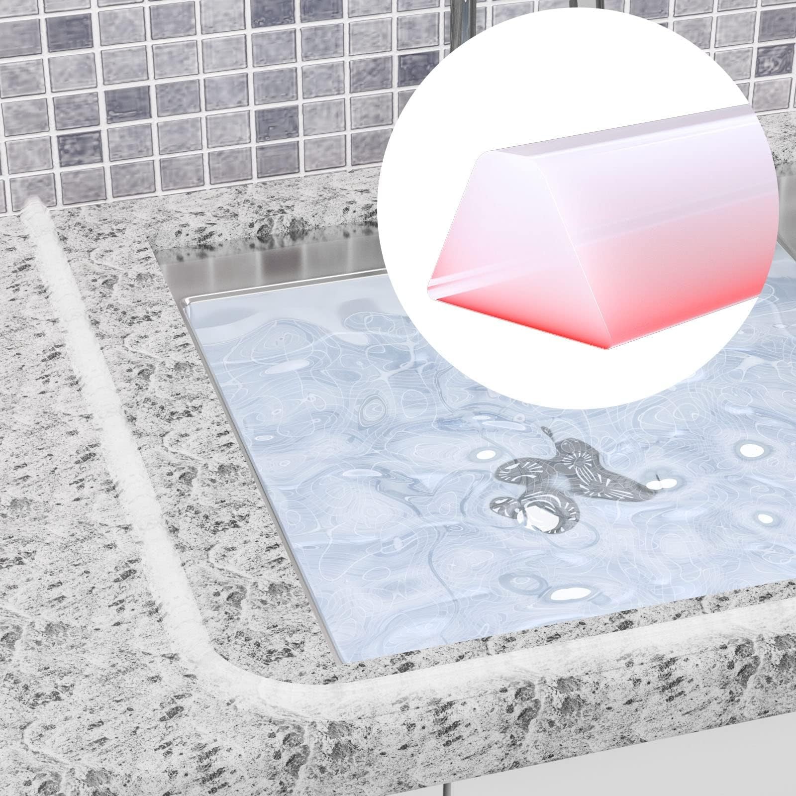 Risunpet 39 Inch Collapsible Shower Water Dam, 39Inch, Transparent
