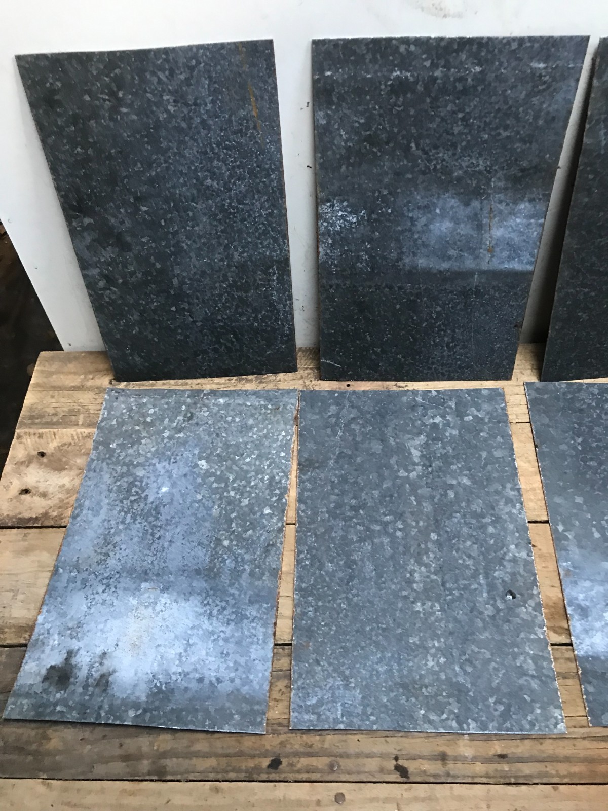 10 Rusty Galvanized Patina Sheet Metal 12″ x 7 1/2 – 8″ Wall Tile Art Garden (B)