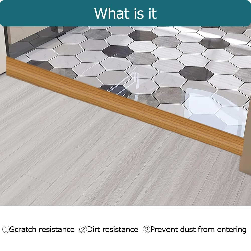 Tintvent Floor Transition Strip, Self-Adhesive Vinyl Flooring 10Feet, Brown