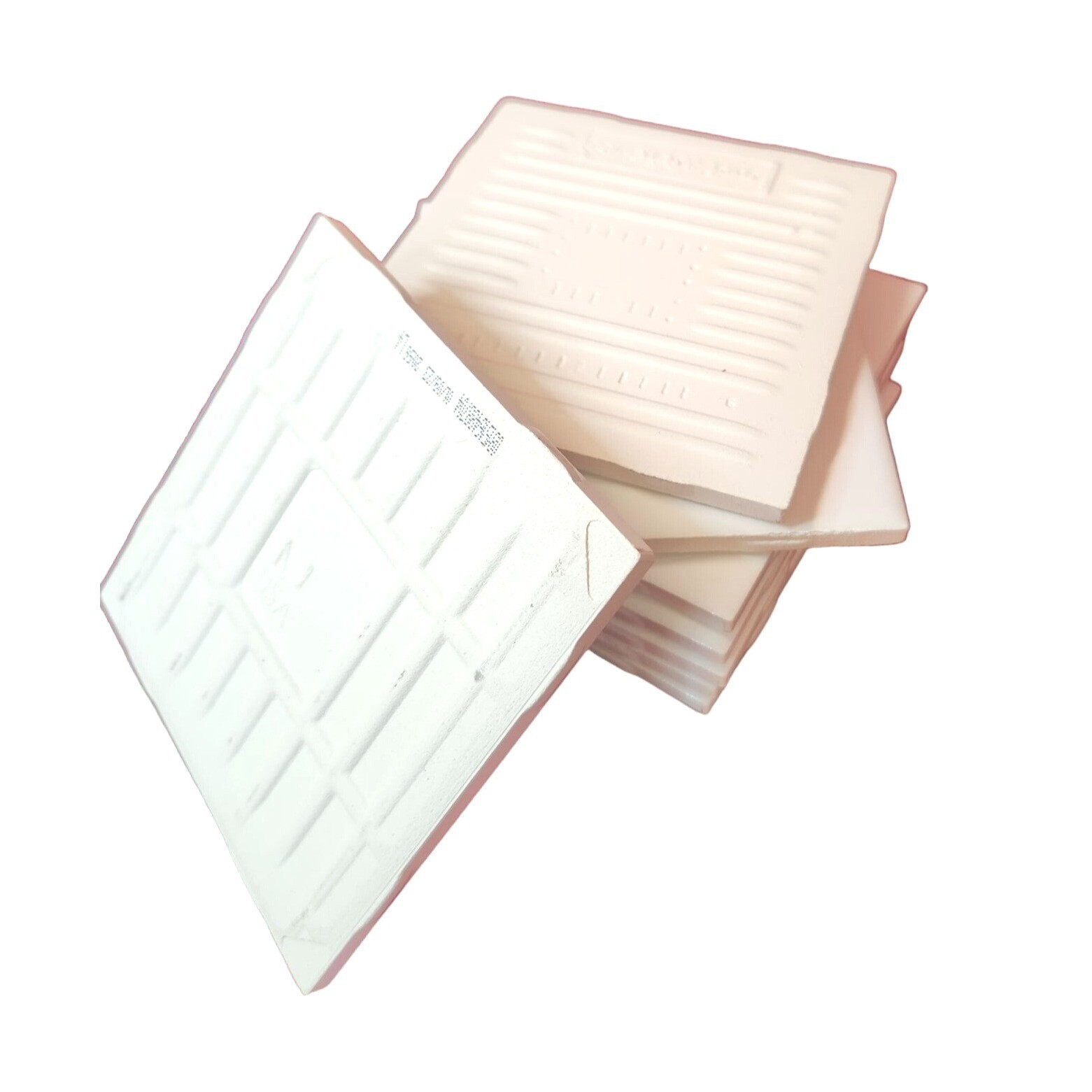 4.25 inch tiles set of 8 White Glazed, Glossy top, Great for crafts or walls.
