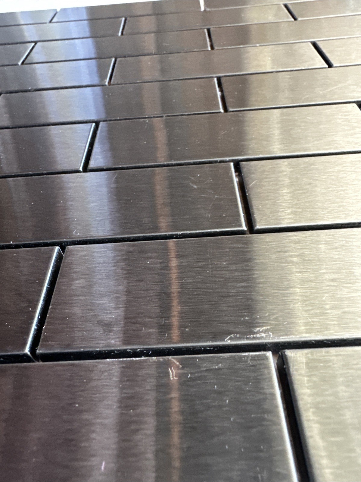 Black Brushed Stainless Aluminum Mosaic 1×4 Mosaic Tile Backsplash Kitchen Bath