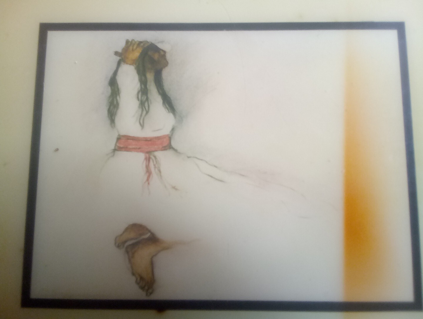 R C GORMAN ART TILE NATIVE AMERICAN INDIAN Woman With Red Belt 7.75 x 7.75 aprox