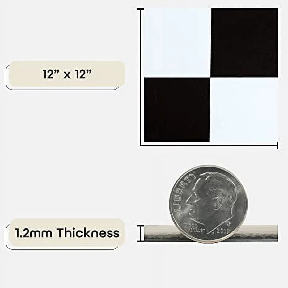 Nexus Self Adhesive 12-Inch Vinyl Floor Tiles, 20 Tiles – 12″ X 12″, Black & Whi