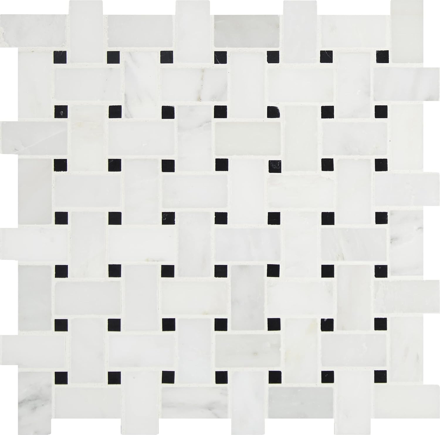 Arabescato Carrara 12″ Honed Marble Basketweave Tile for Backsplash & Walls