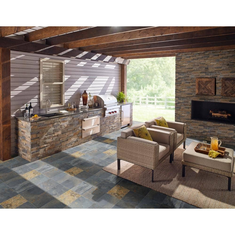 Rustique Earth 12 In.X12 In. Gauged Slate Floor And Wall Tile (10 Sq. Ft./Case)