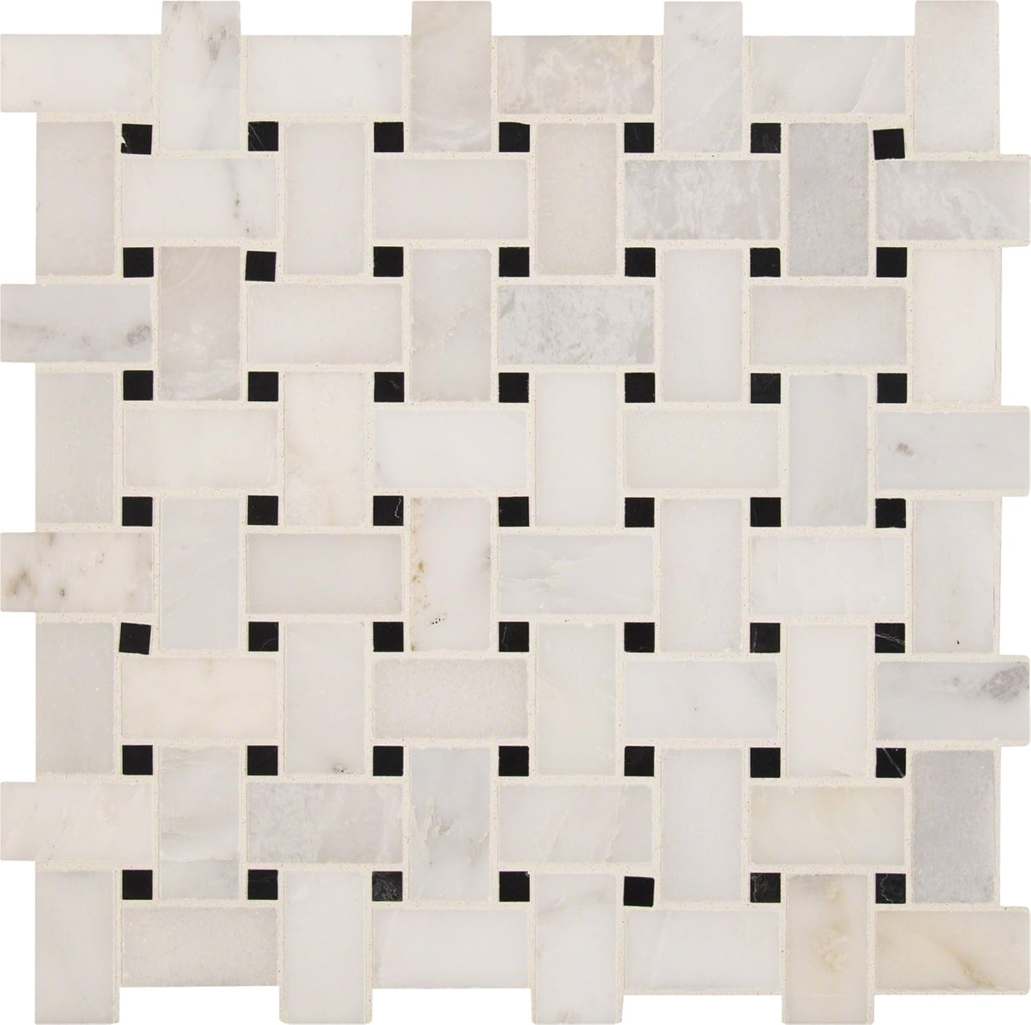Arabescato Carrara 12″ Honed Marble Basketweave Tile for Backsplash & Walls