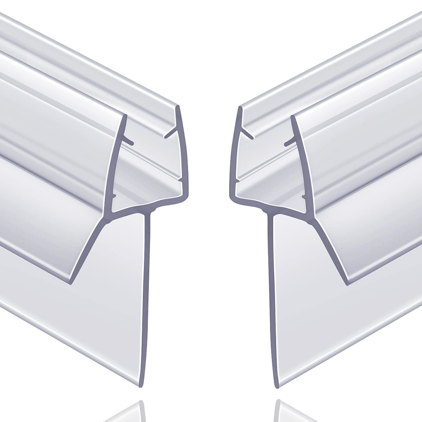 2-Pack Butecare Frameless Shower Door Bottom Seal Ex sweep -5/16”, Clear