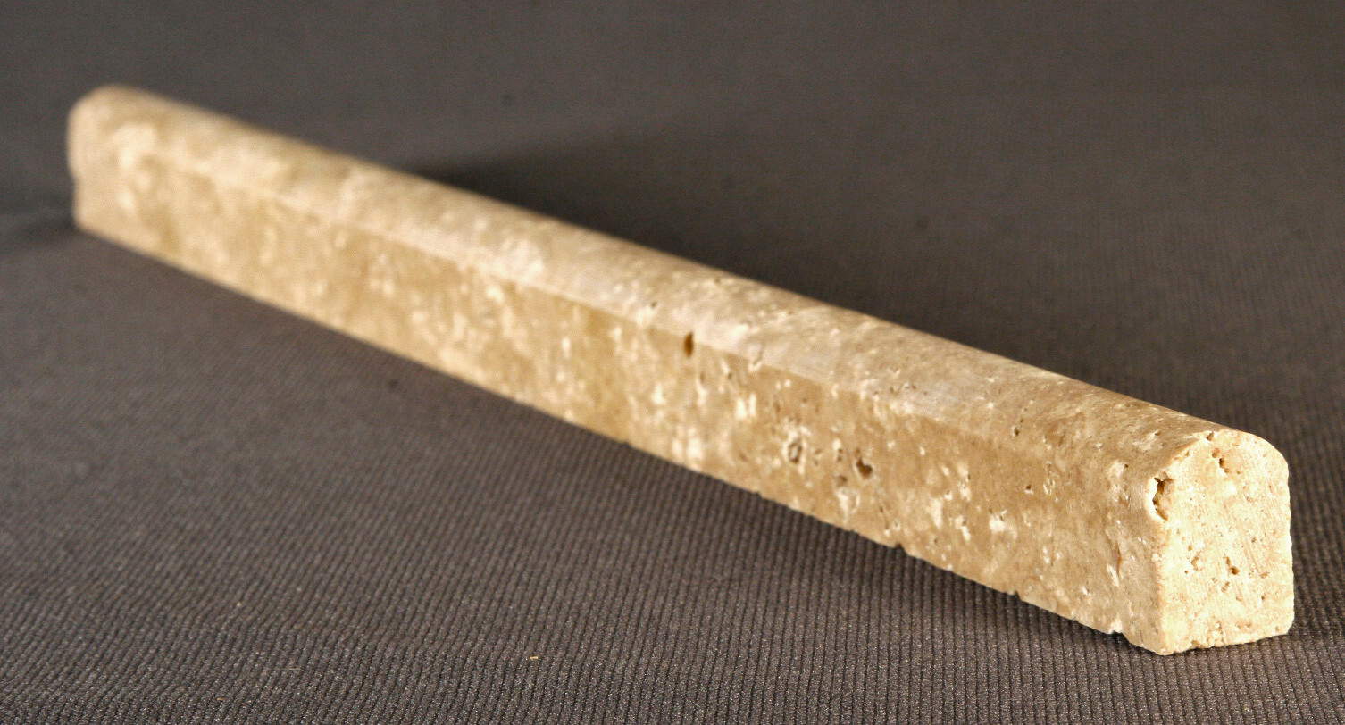 8 TRAVERTINE BULL NOSE PENCIL TRIM PACK 12 x 5/8 x 7/8 INCHES POLISHED EFES NOCE