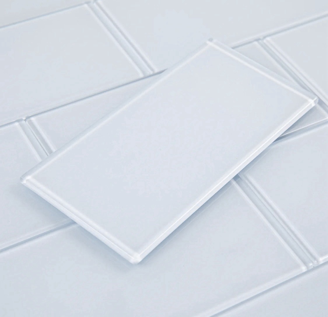 Peel Stick Glass Subway Tile 3×6 Ice Blue Backsplash 40 Pack 5 Sq Ft