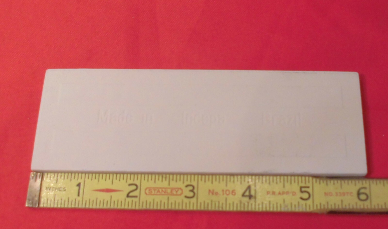 1 pc. Matte Bone – Almond: Ceramic Bullnose Tile 2” X 6” Flat-Surface Type, NEW