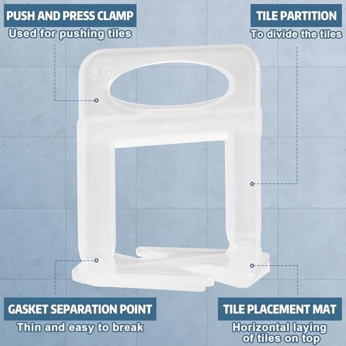 Tile Leveling System, Tile Spacers Tile Leveling Tools, 1/16 Inch*2400 Piece