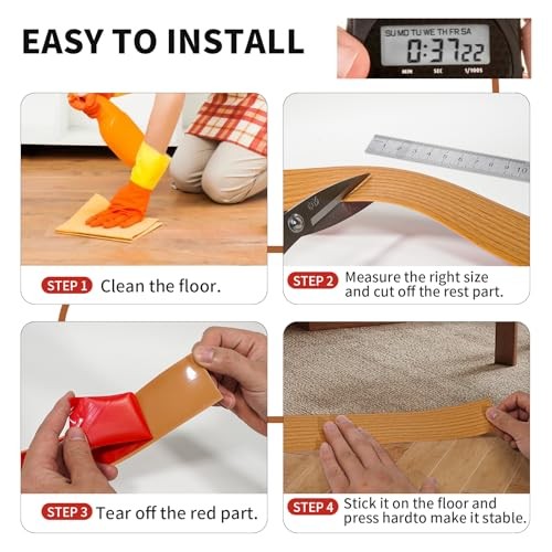 Vinyl Floor Transition Strip Self Adhesive 2 2 in，20 FT Light brown wood grain