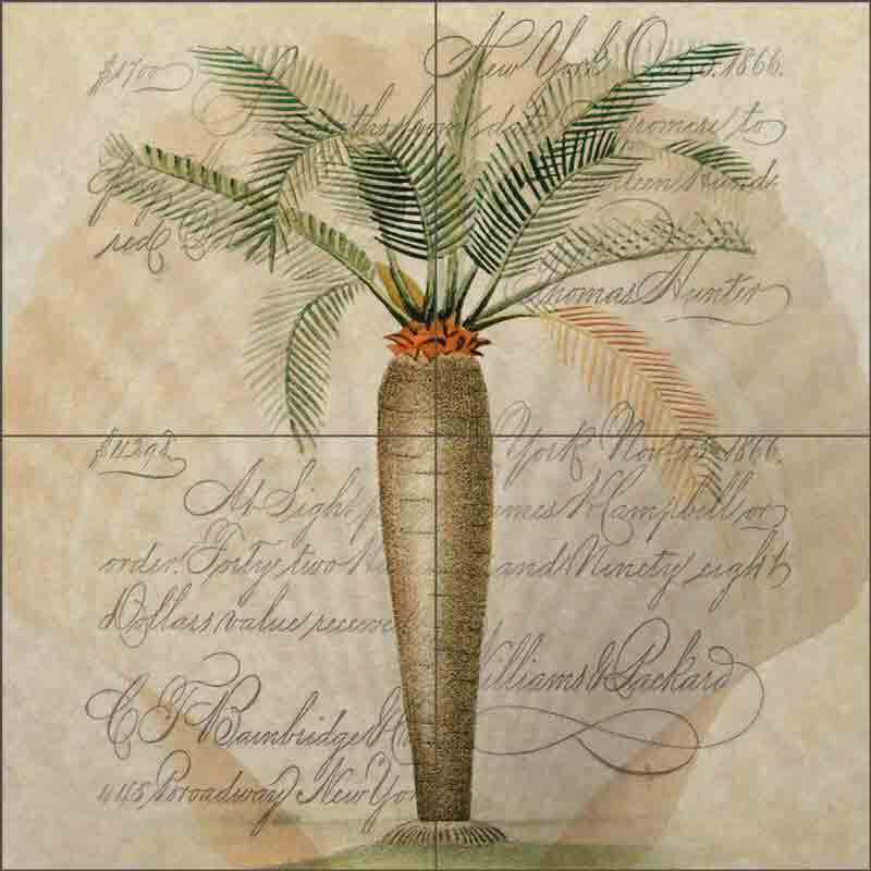 Palm Tree Tile Backsplash Steve Hunziker Tropical Art Ceramic Mural OB-SH916