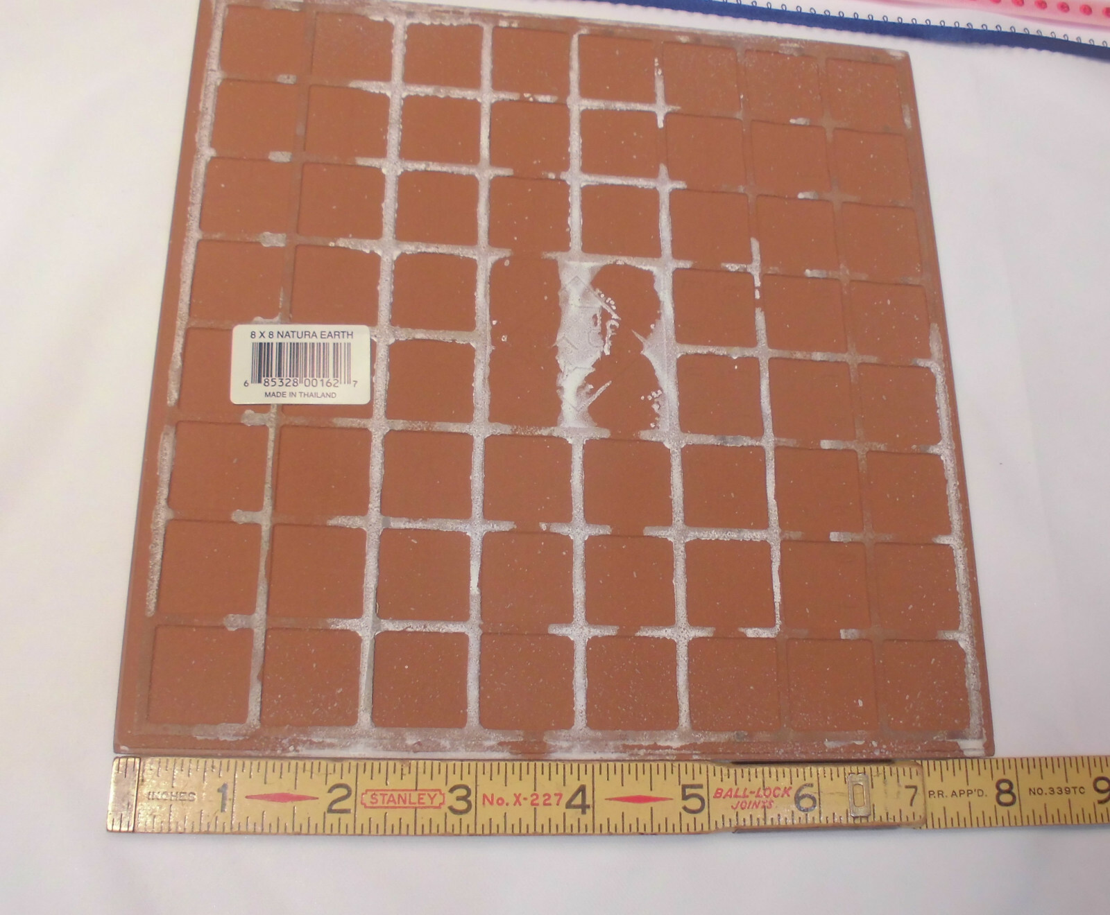 1 pc. 8″ Ceramic/Porcelain Floor Tile “Brown & Gray” Medium Flagstone Textured
