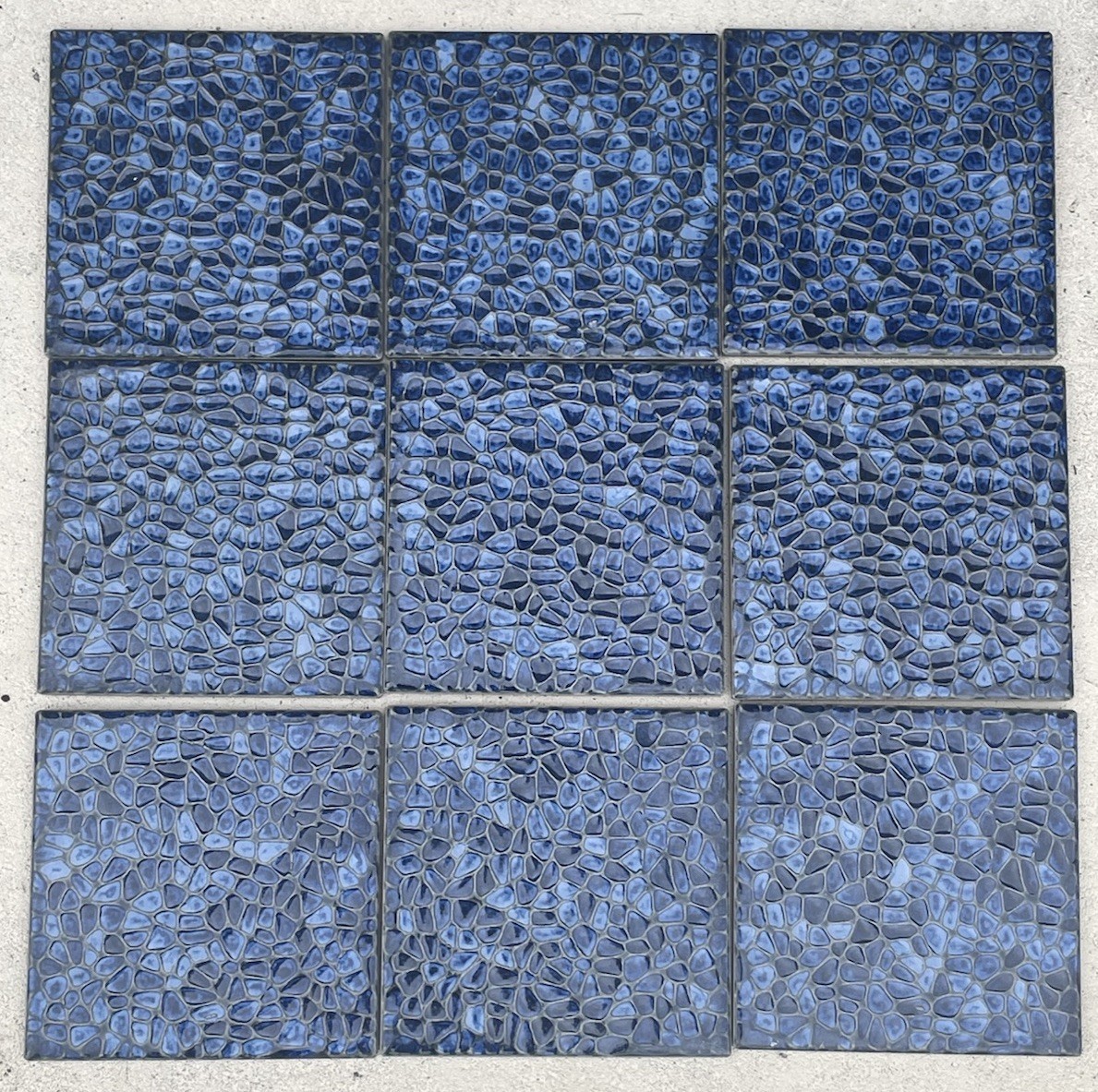 9 Aquabella Timeless Blue Allure Gold Stone 6×6 Porcelain Field Tile Pool Japan