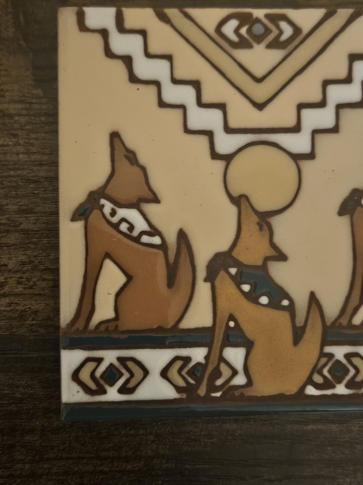 Vintage 1999 Earthtones the Serenading Coyotes Ceramic Terra Cotta 4″ x 4″ Tile