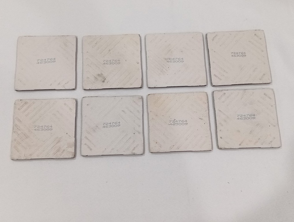 8PC US Ceramics Designers Choice 4-1/4″ Black Gloss Ceramic Tiles NOS #724764