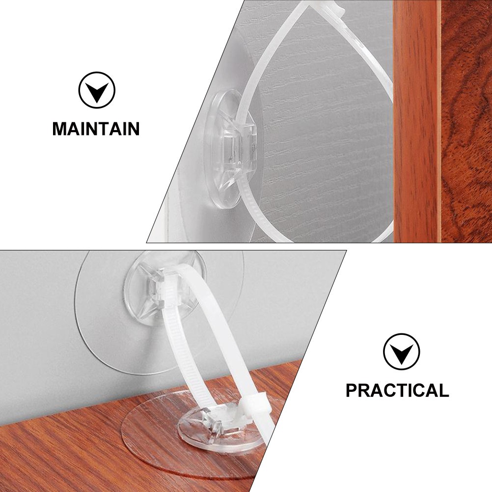 2 Sets Reusable Nylon Furniture Straps Anti-Tilt Fixing Tool Transparent