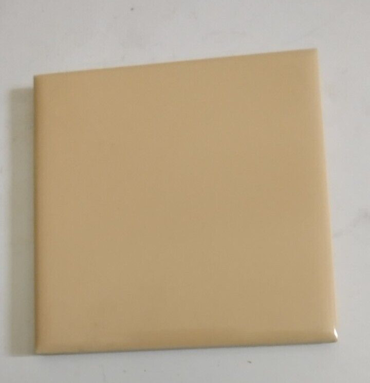 1 Wall Tile Mosaic USA 4-3/8″ Sq. Semi Gloss Cantaloupe Melon Orange Ceramic Vtg