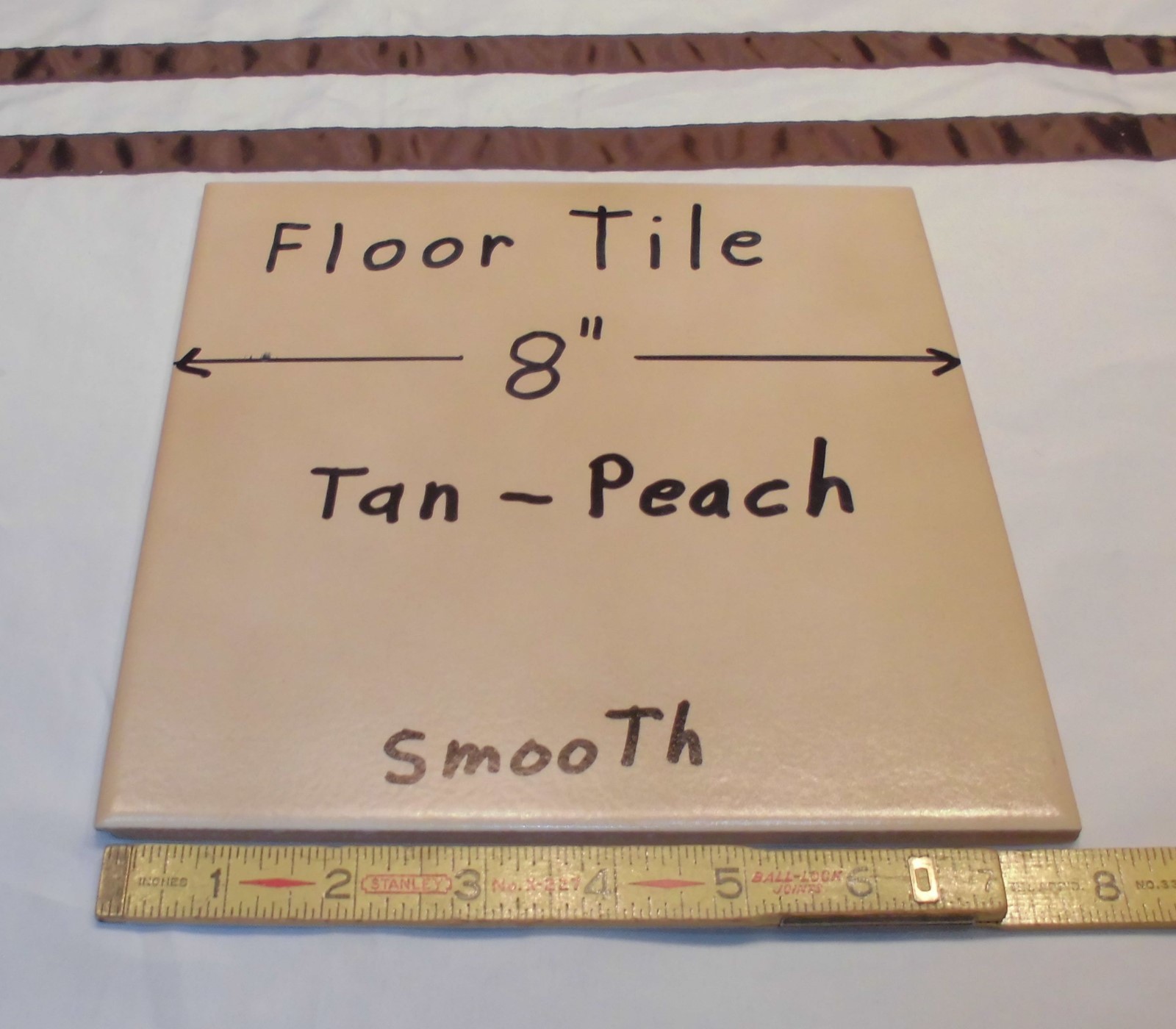 1 pc. *Tan-Brown-Peachy* Ceramic / Porcelain Floor Tile 8″ X 8″ Smooth Finish