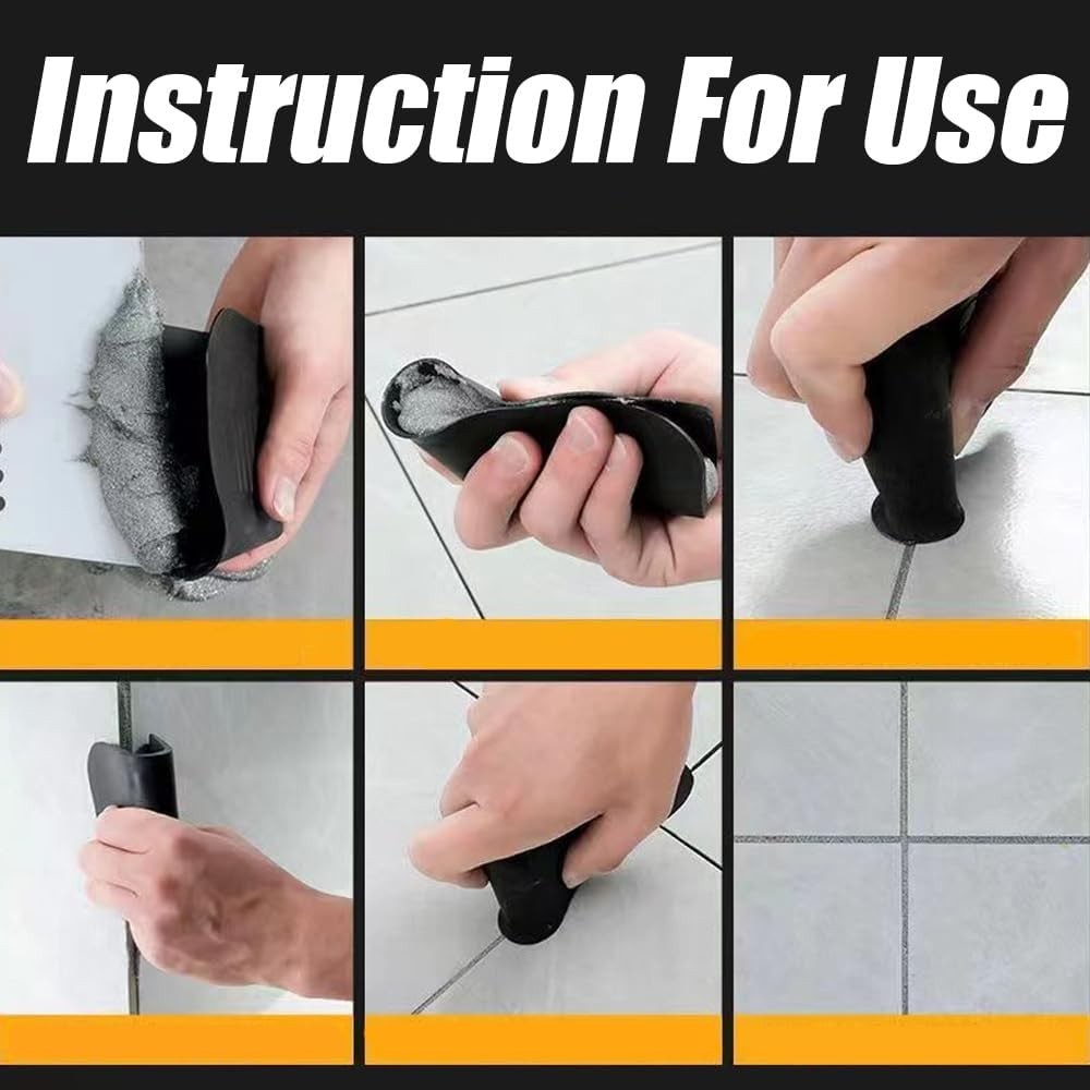 4-Piece Silicone Caulking Grout Applicator & Finishing Tool Set for Tiles