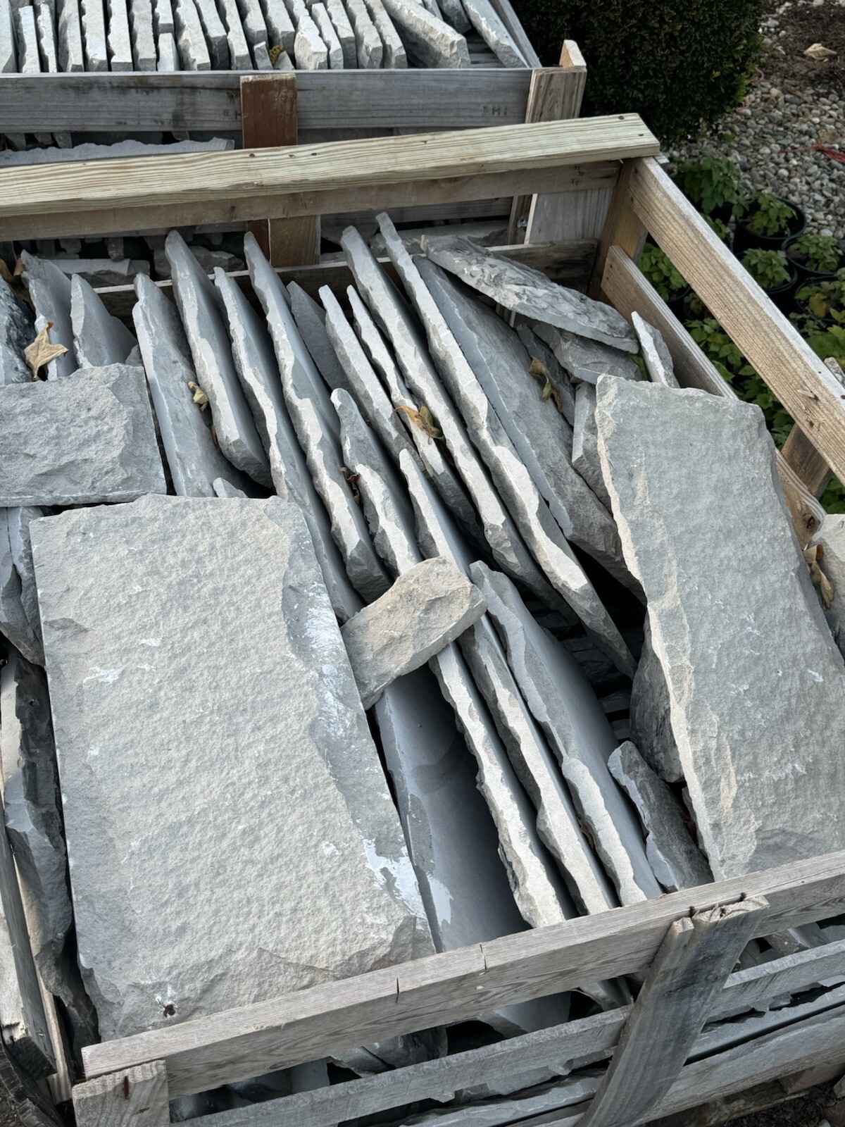Grey Limestone Cladding And Pavers Random Widths , Pavers And Blocks Available