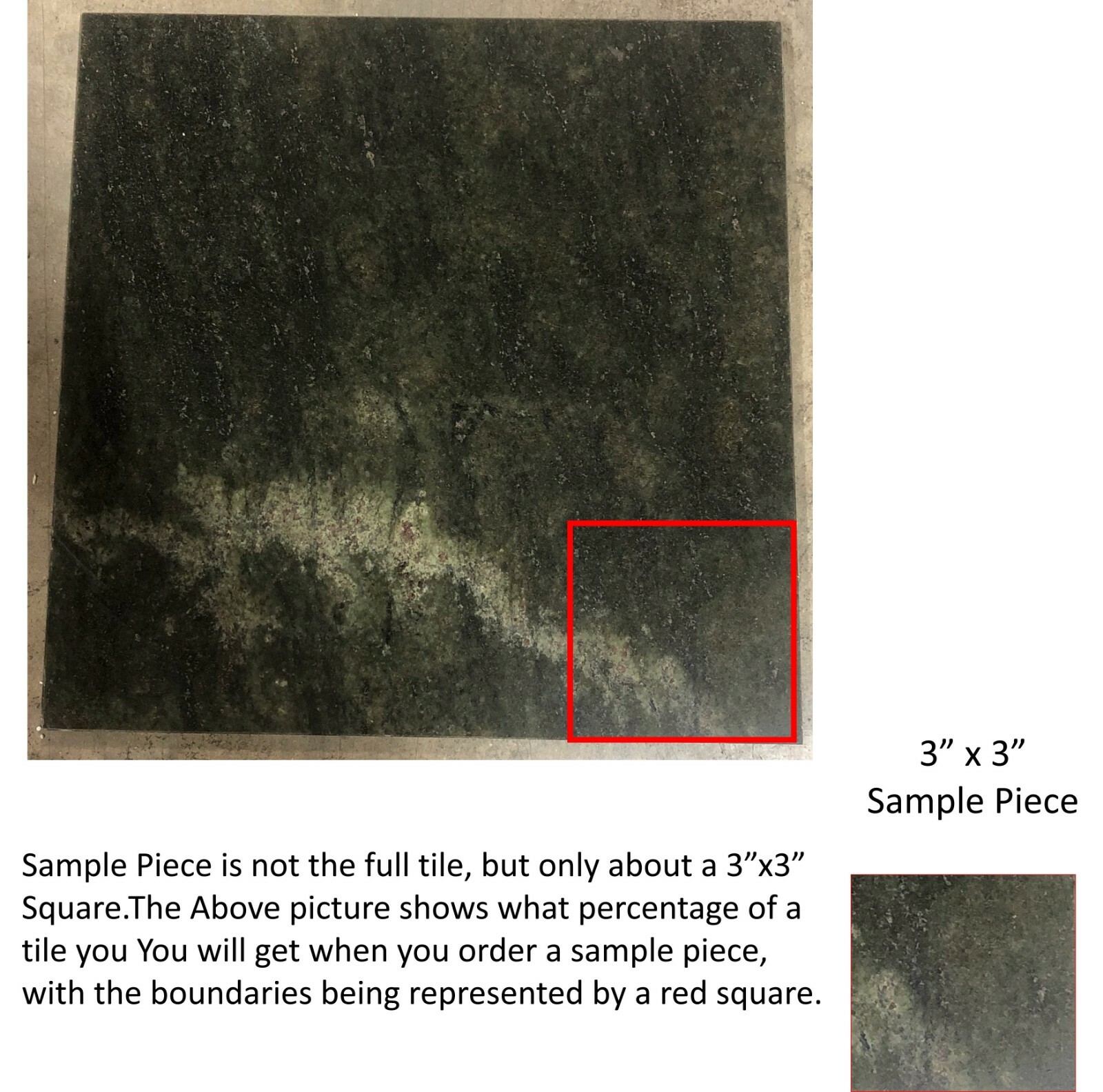 Tile Granite Remodel Stone Tropical Green About 3×3 SAMPLE PIECE TS-02