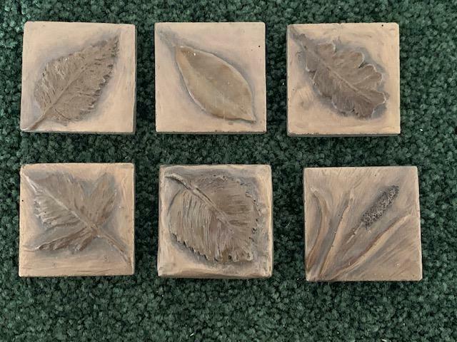 Bronze Cast Resin Nature (Leaves) 2 x 2 Backsplash Accent tile -6 piece set