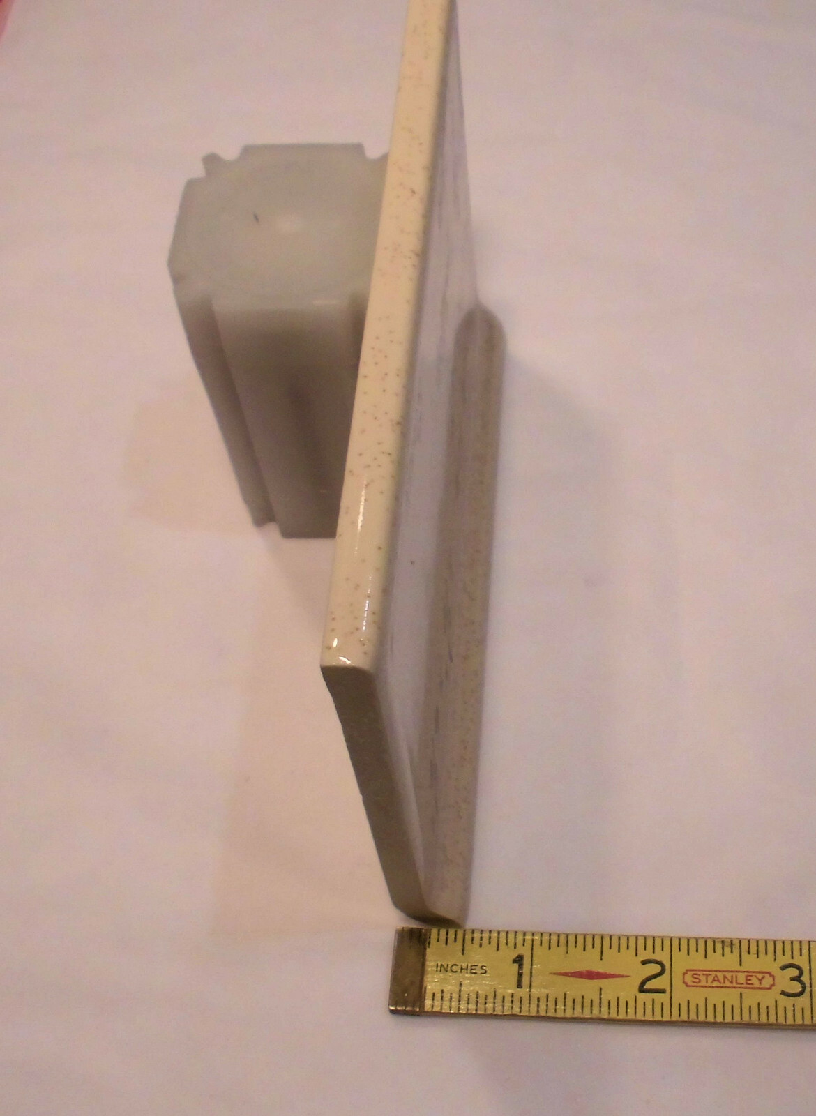1 pc. Buckwheat 4” X 6” Glossy Ceramic Cove Base Tile by florida Co. Flat Top