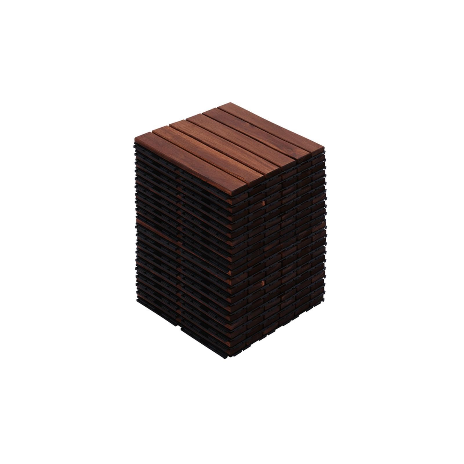 Acacia Wood Interlocking Deck Tiles, 20 PCS 12″x12″ Waterproof Outdoor