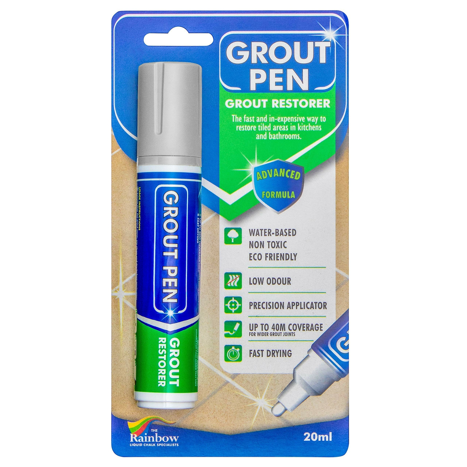 Grout Pen Light Grey Tile Paint Marker: Tile Grout Colorant Pen – Wide Tip