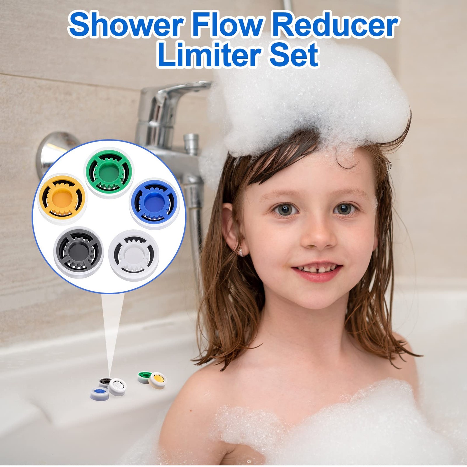 PAGOW 10pcs Shower Flow Reducer Limiter, gpm 1.5 Restrictor