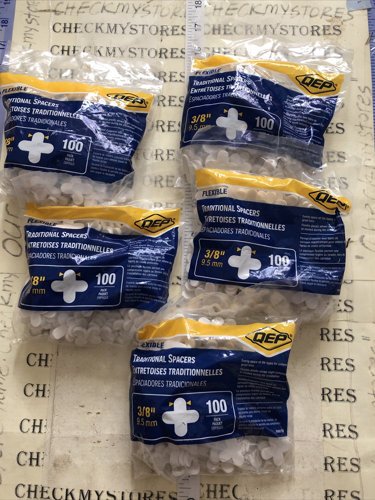 4X QEP 10027Q 3/8″ Tile Spacers For Spacing Floor Or Wall Tiles, 100 Pieces/Bag