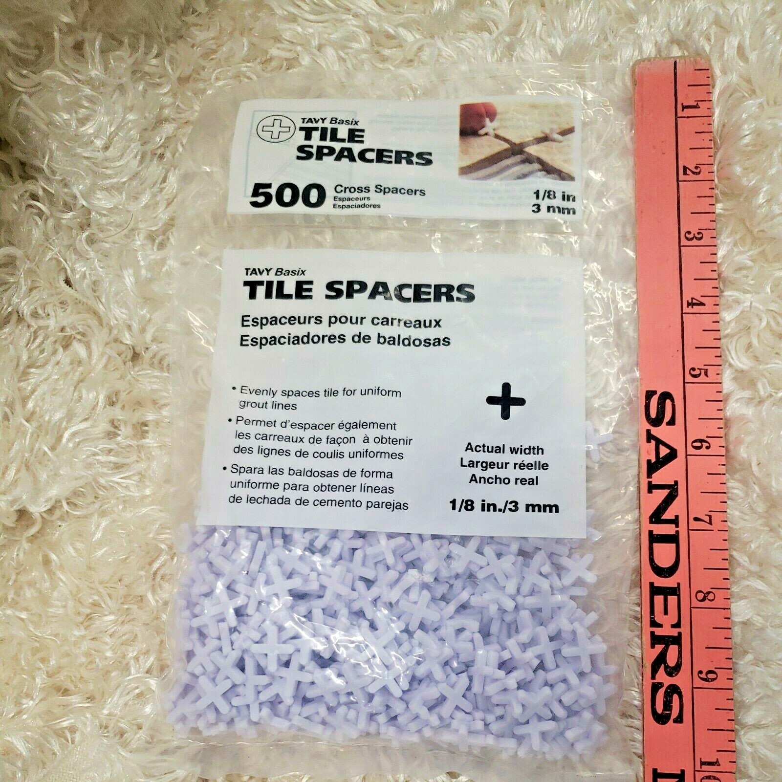 TAVY BASIX Tile Cross #5454 Spacers 1/8″ 3mm – 500 count NEW & SEALED!