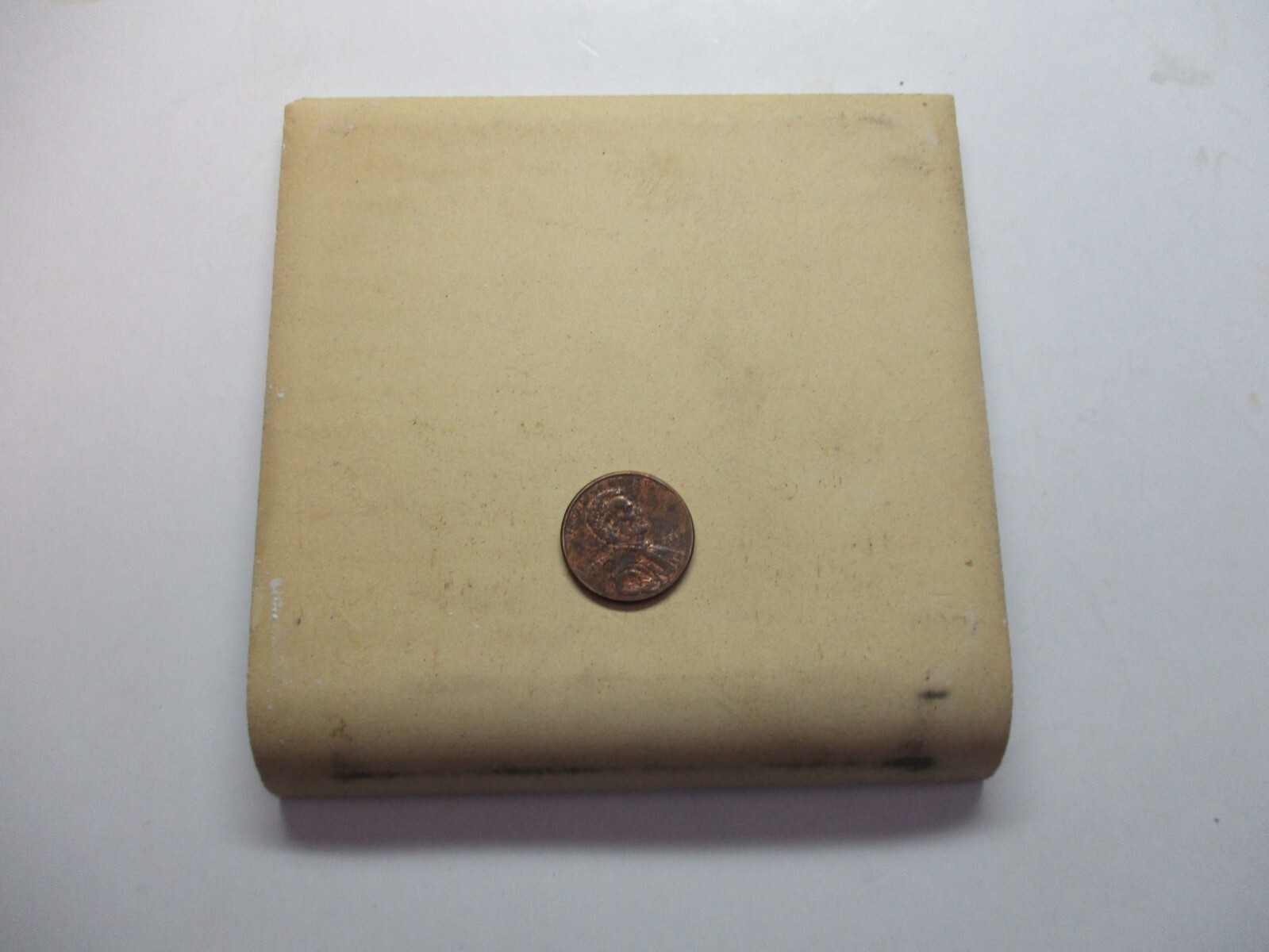 1 Wall Tile Dal 4-1/4″ Sq. Satin Sky Blue Ceramic Cove Base Curve Radius MCM Vtg