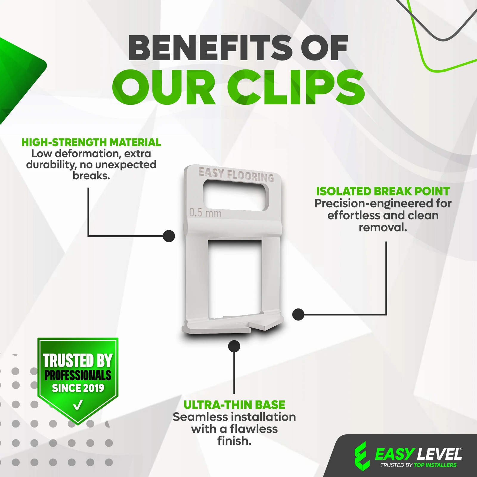 Ultra-Thin Tile Leveling System Clips 1/64″ (0.5 mm)