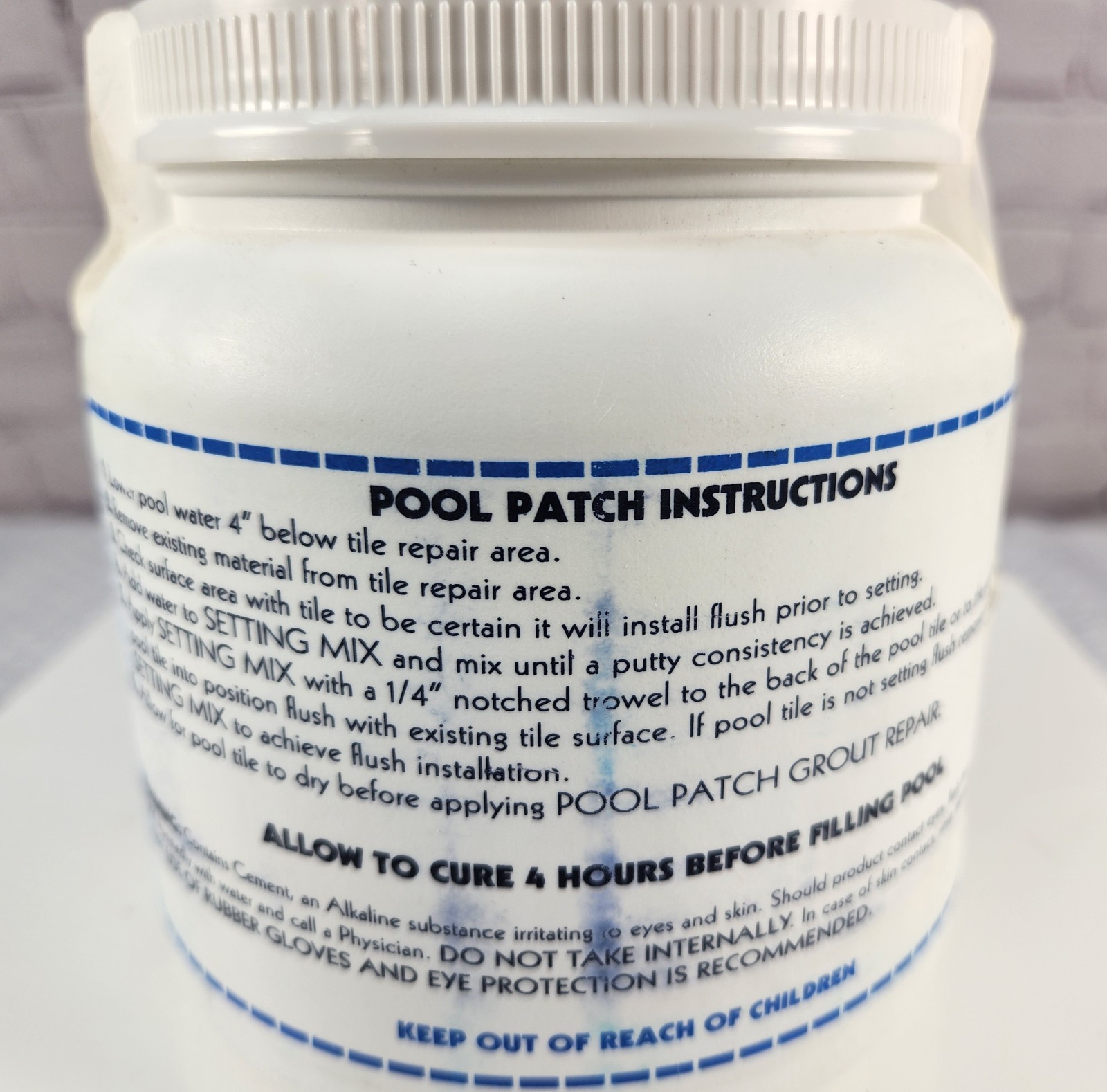 NEW White Pool Tile Adhesive Repair Kit – Quick-Dry, Strong Bond 3 Lb, 6 Sq. Ft.