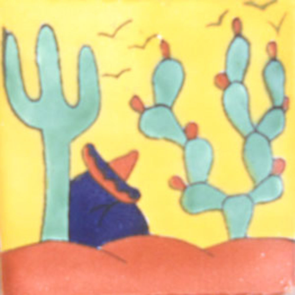 9 MEXICAN TILES WALL OR FLOOR USE TALAVERA MEXICO CERAMIC HANDMADE POTTERY C#108