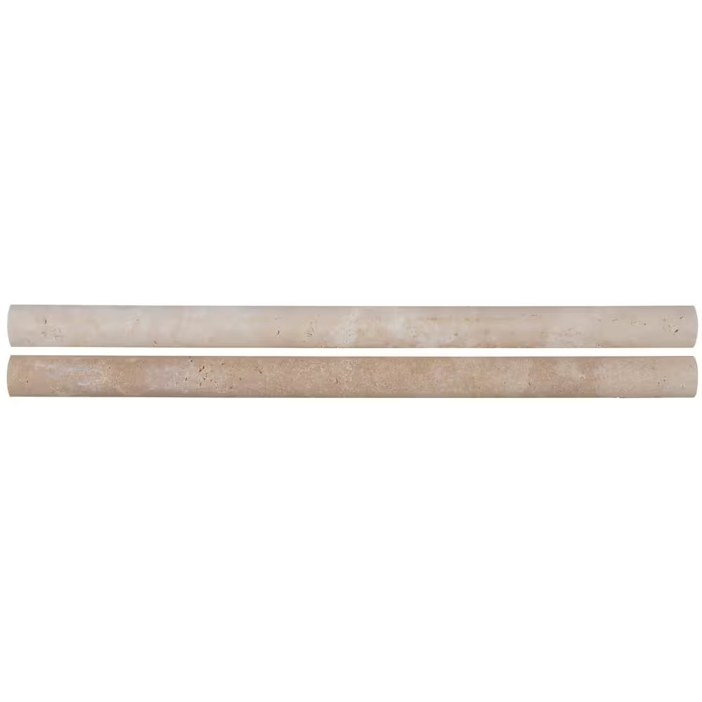 Ivory Pencil Molding 0.75 In. X 12 In. Honed Travertine Wall Tile (20 Lin. Ft. /