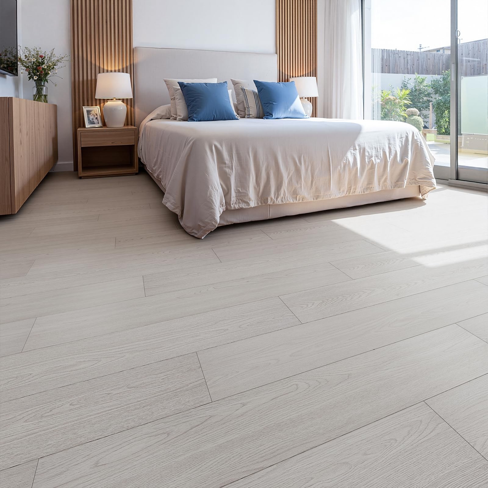 Peel and Stick Vinyl Flooring, 36-Pack 54 Sq.Ft Wood Grain Waterproof Rigid C…