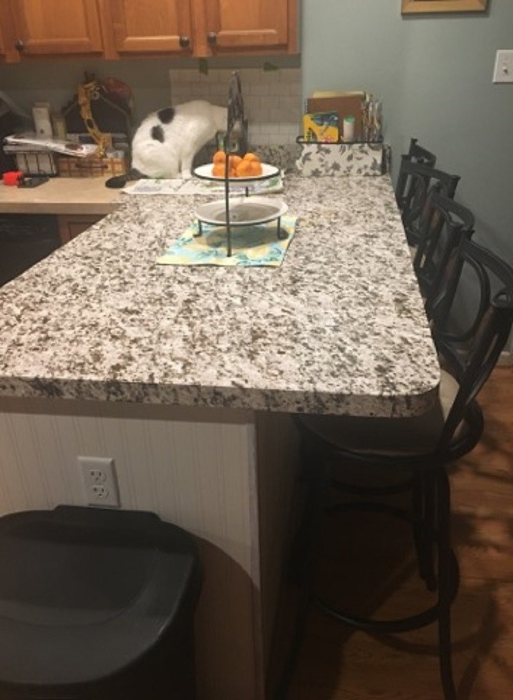 3′ X 10 Ft. Peel & Stick Laminate Sheet in White Ice Granite with Matte Finish