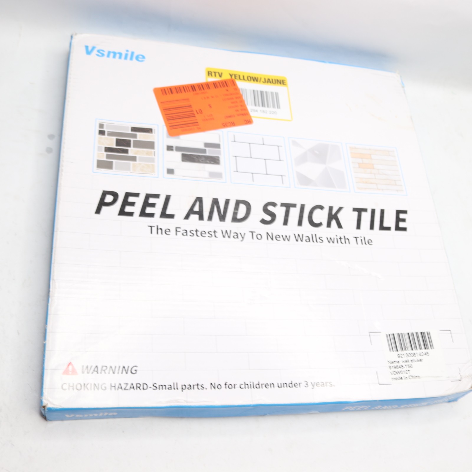 VSmile Vinyl Peel and Stick Wall Tile Backsplash 12″ W x 12″ L x 2 mm H