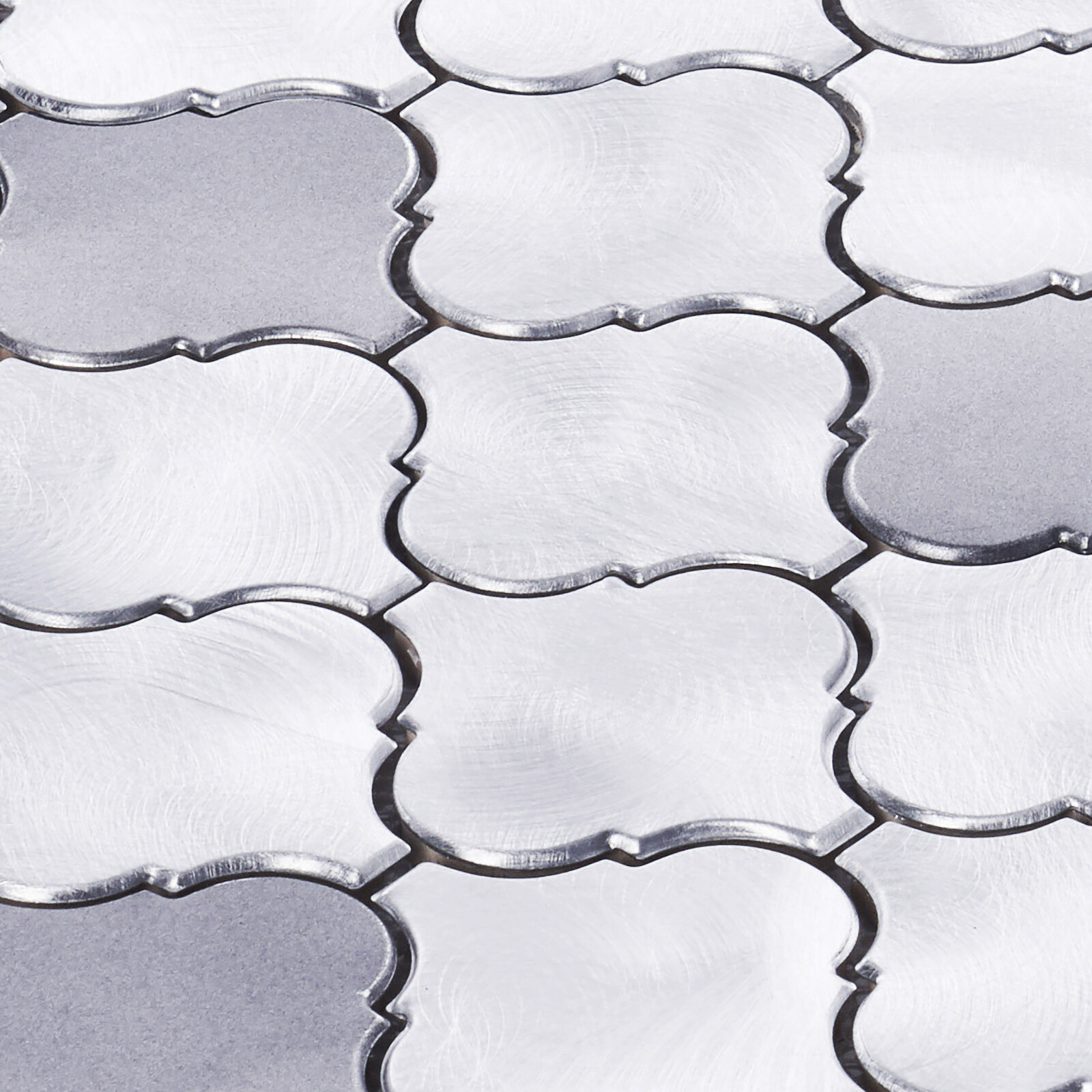 Arabesque Blended Gray Metallic Aluminum Mosaic Tile Kitchen Wall Backsplash