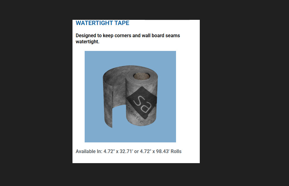 Surface Art Watertight Seam Tape 5″ X 98’ Shower Waterproofing Membrane