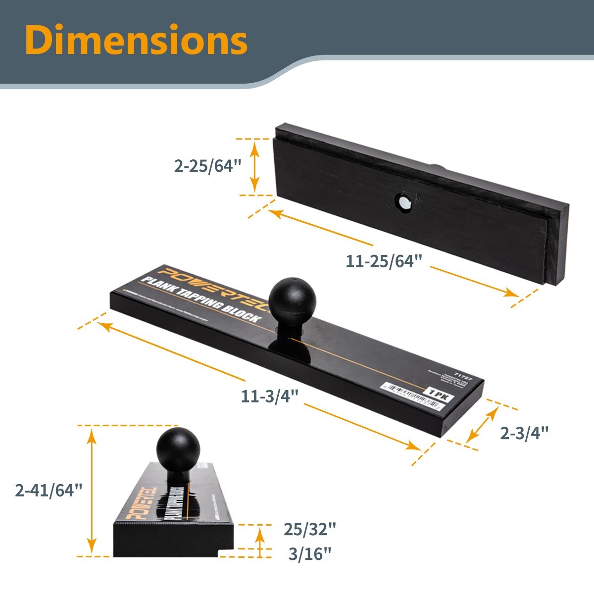 POWERTEC Flooring Installation Tools, Hammer-Free, Ergonomic Ball Handle (71727)