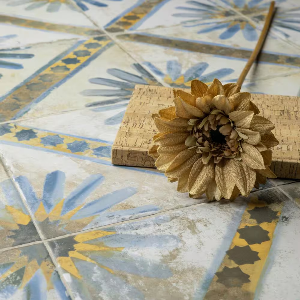 Kings Marrakech Blue 17-5/8 In. X 17-5/8 In. Ceramic Floor and Wall Tile (10.95