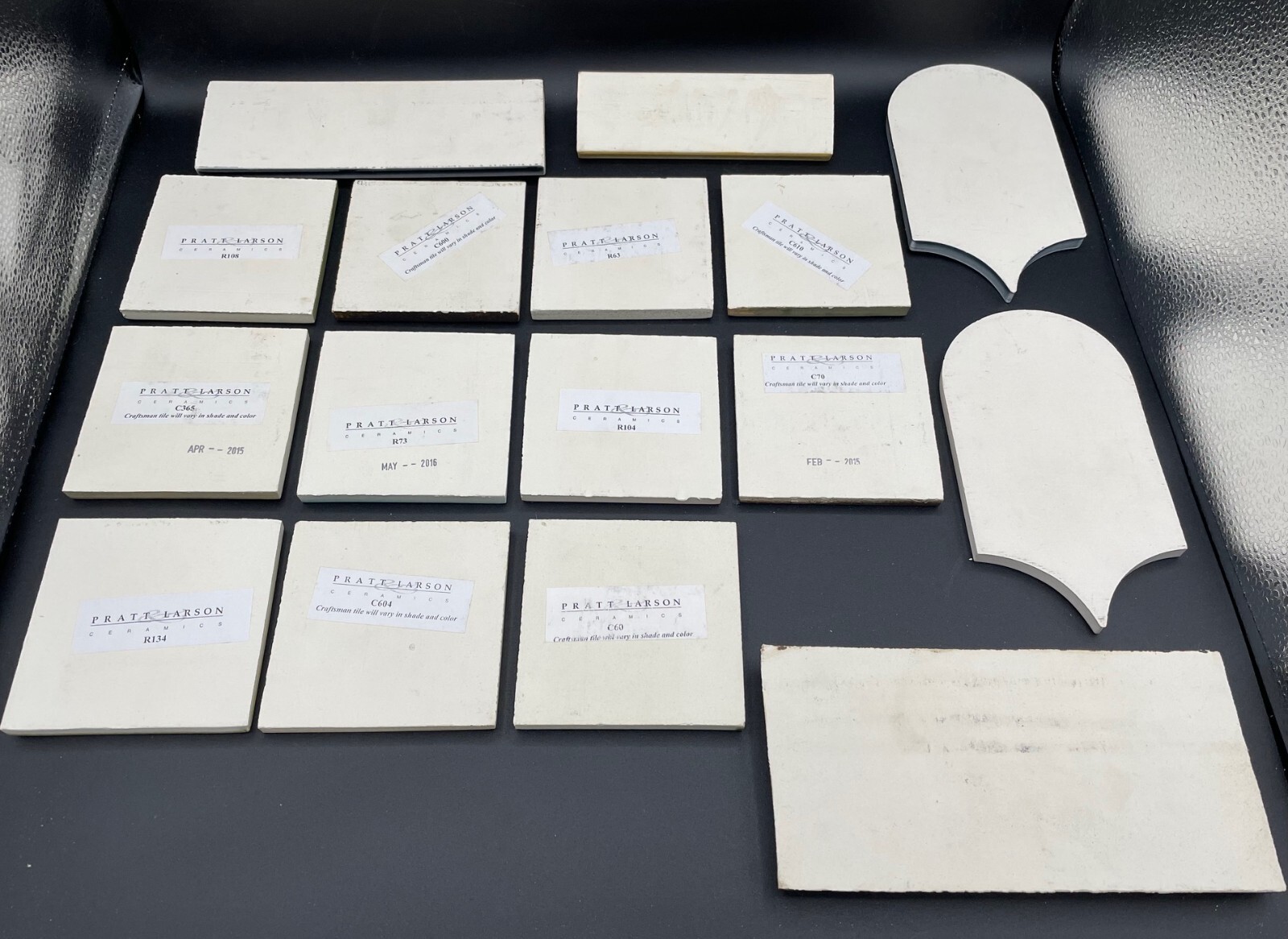 LOT 16 Misc Pratt + Larson Ceramic Tiles – Square, Border, Elongated Fan, Etc.