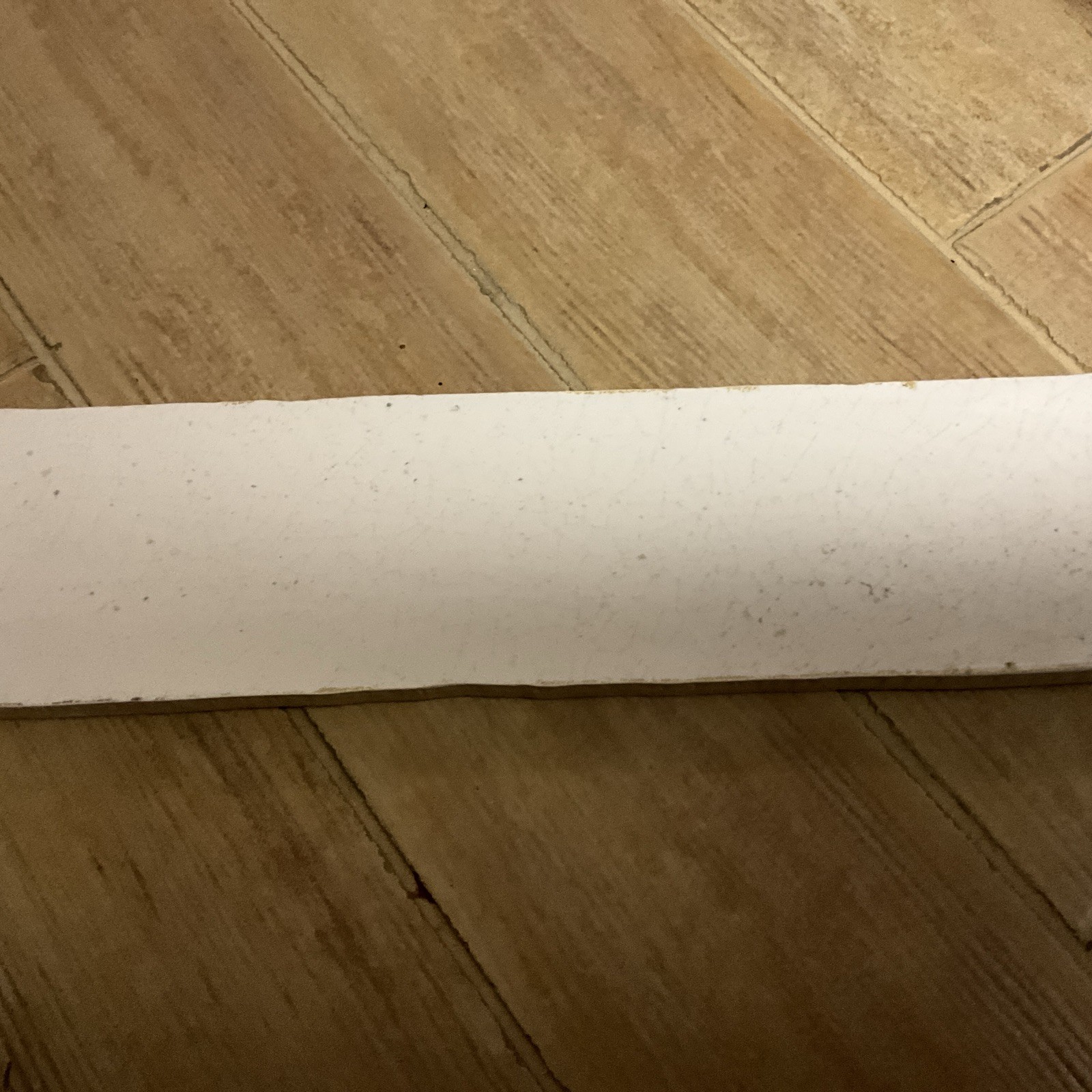1 PC OF 3” X 12” MAIOLICA WHITE CRACKLED TILE BY ROCA TILE . MADE IN SPAIN